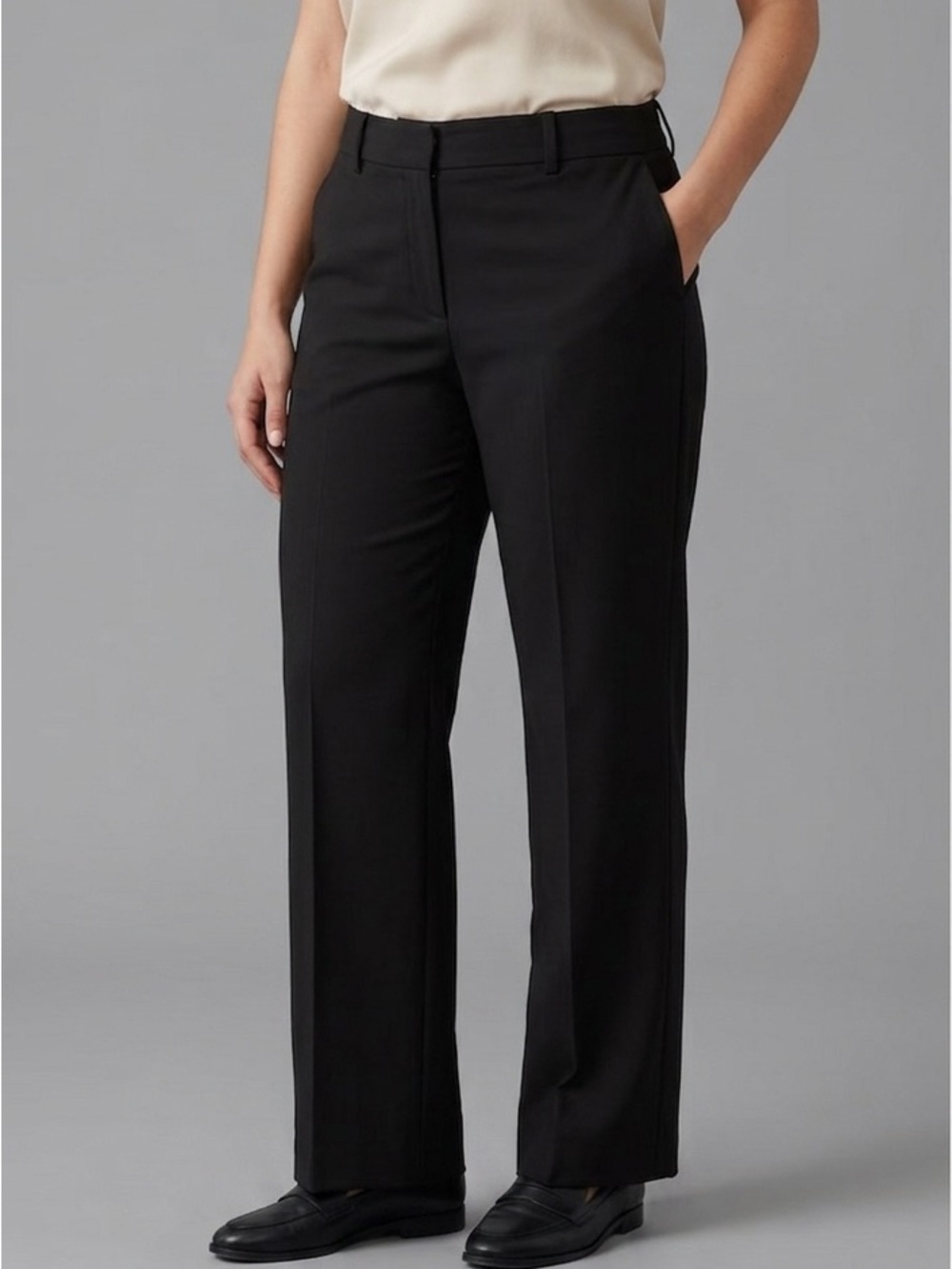 Karl Lagerfeld Black Straight-Leg Trousers